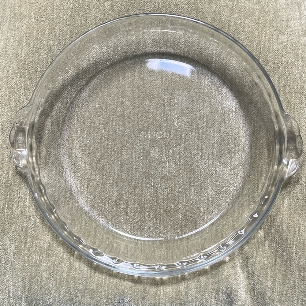 Pyrex Pie Plate #229 Clear Glass Deep Dish 9.5” Scalloped Fluted Edge 24 cm USA!